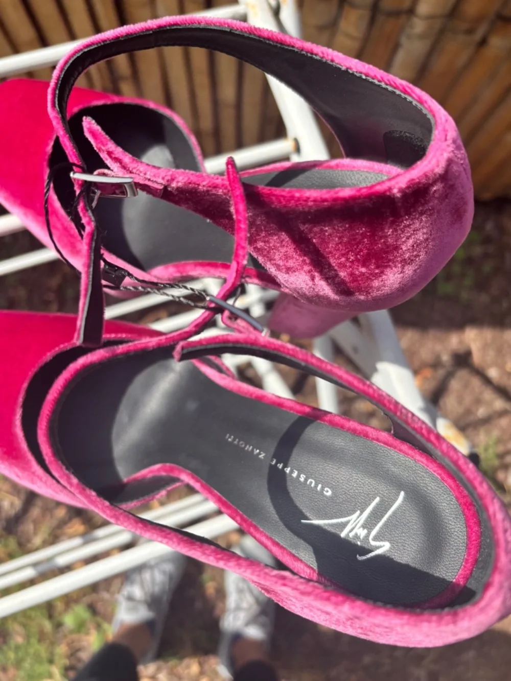 Giuseppe Zanotti Pink Velvet D’Orsay Platform Heels Size 10